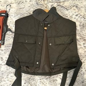 Zara dark green utility cropped vest